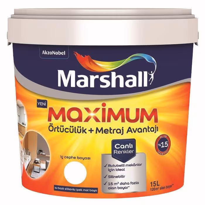 Marshall Maximum Silikonlu İpek Mat İç Cephe Boyası